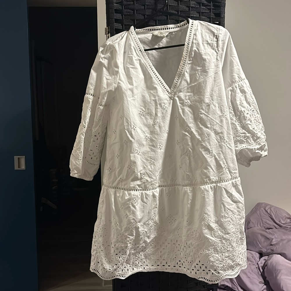 NEW Club Monaco Eyelet Dress in White, Size XS